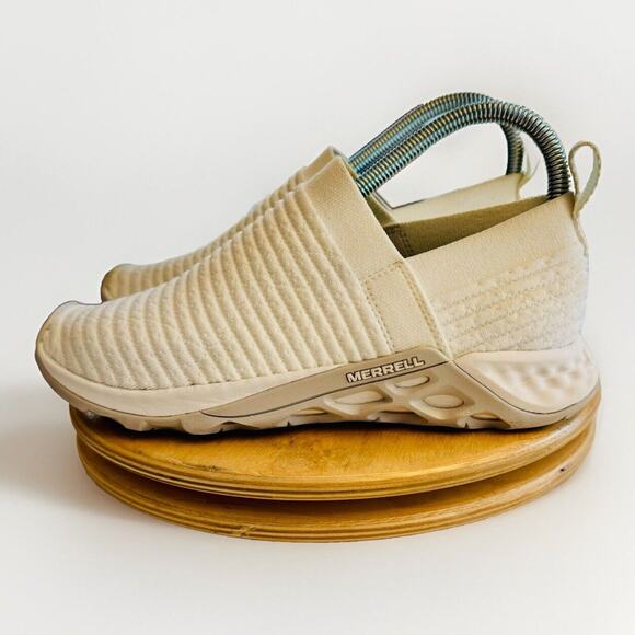 Merrell Embark Sneaker Moc Shoes White Knit Everyday Women’s Size 7 Vibram Soles - Picture 1 of 8